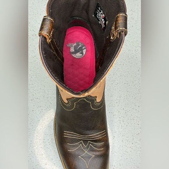 Justin Gypsy L2949 Western Cowgirl Boots Brown Tan Square Toe Size 9.5B EUC - Picture 7 of 10